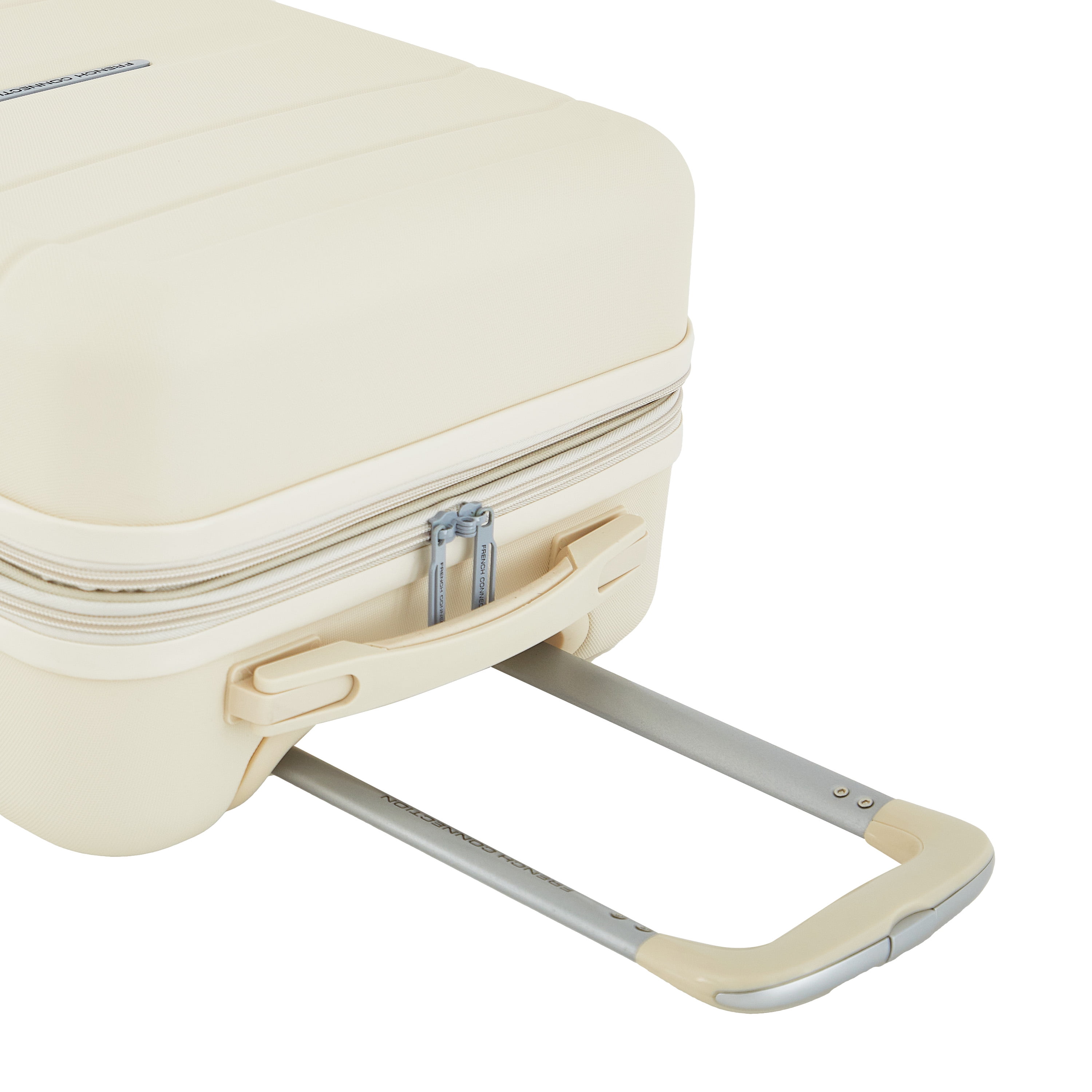 French Connection 22 inch Expandable Rolling Carry-on Luggage with Cup Holder, Whitecap Gray