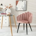 thumbnail image 2 of Costway Dining Chair Velvet Upholstered Modern Accent Arm Chair for Living Room, Bedroom Pink, 2 of 10