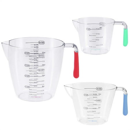 

Beaking Measuring Cup 3Pcs Food Grade Plastic Baking Measuring Cup Biscuits Cooker Measurement Tools For Dry And Liquid Ingredients (Colorful)