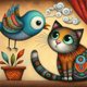 thumbnail image 3 of Kit Punto Cruz Gato Impreso Hilo Algodón Ecológico Bordado Arte 40x40cm 11CT, 3 of 8