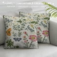 thumbnail image 3 of COMIO  Floral Pillow Sham Vintage Garden Plants Herbs Flowers Botanical Classic Design Art, Quality Microfiber Bedding Item for All Seasons, Pink Blue, 3 of 5