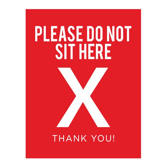Koyal Wholesale Social Distancing Office Seat Placement Please Do Not Sit Here, Thank You! Business Signs, 10-Pk