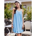thumbnail image 5 of Ekouaer Nightgowns for Women Sleeveless Night Gown V Neck Sleep Shirt Chemise Night Shirt Soft Sleep Dress, 5 of 6