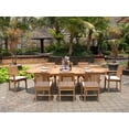 thumbnail image 5 of Grade-A Teak Dining Set: 8 Seater 9 Pc: 118" Oval Table And 8 Lua Stacking Arm Chairs Outdoor Patio WholesaleTeak #51LU2609, 5 of 6