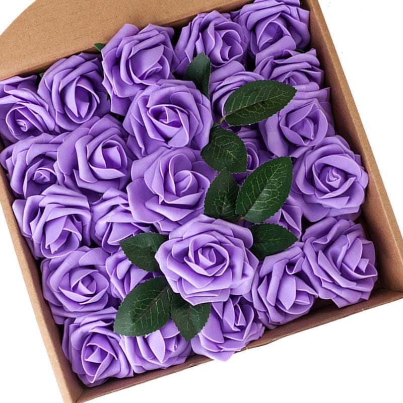 Purple Bridal Wedding Bouquet for Home Garden Party Wedding Coffee House Floral Centerpieces Decoration Wal front 10 Heads Artificial Rose Flowers