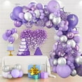 thumbnail image 2 of Ensemble de 109 Pcs de Ballons Couronne Papillon Violet Kit Guirlande de Ballons Violet, 2 of 8