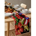 thumbnail image 3 of Table Runner 90 Inch Long - Country Red Flowers FrogDecorative Table Scarf,Puerto Rico FlagDining Table Runners for Wedding Party Kitchen Dining Tables, 3 of 7