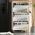 thumbnail image 3 of 51" Shoe Storage Cabinet with 3 Flip Drawers, Fluted Shoe Cabinet for Entryway, Freestanding Shoe Organizer with Adjustable Shelf, Narrow Hidden Shoe Rack for Front Door Entrance Hallway, 3 of 9