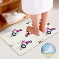 thumbnail image 4 of GZHJMY Bathroom Mat set of 3， Seamless Pattern of Children Toy Tricycle 3 Pieces Bath Mats Set for Bathroom, Vintage Style Non-Slip Washable Cover Floor Rug Decorations for Kitchen Bathroom Bedroom, 4 of 6