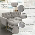 thumbnail image 4 of 110" Oversized Sectional Sofa, U Shaped Couch with Movable Ottoman and Soft Cushion, Velvet Comfy Couch for Living Room, Light Grey, 4 of 9