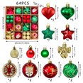 thumbnail image 1 of Bola Decorativa Juego de 64 adornos navideños para árbol con lazos, ciervos y corazones para decoración navideña. Rkxzt, 1 of 9