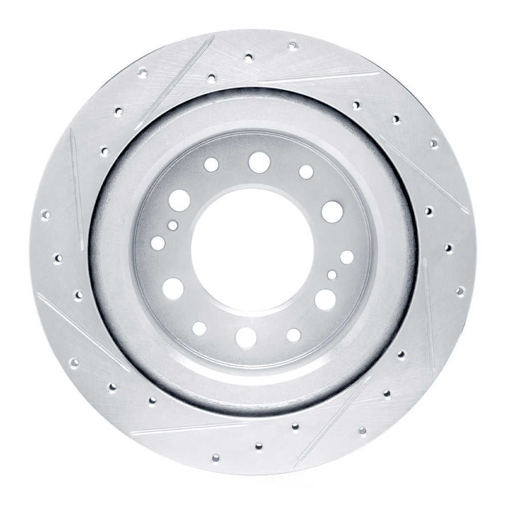 Dynamic Friction Company 631-76163R DFC Brake Rotor - Drilled And Slotted - Silver