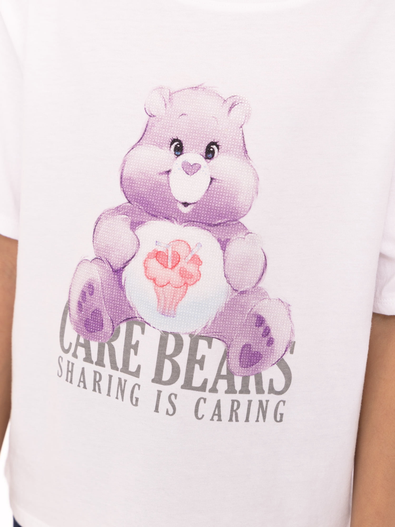 Care Bears Girls Embellished Graphic Tee with Short Sleeves, Sizes 4-16