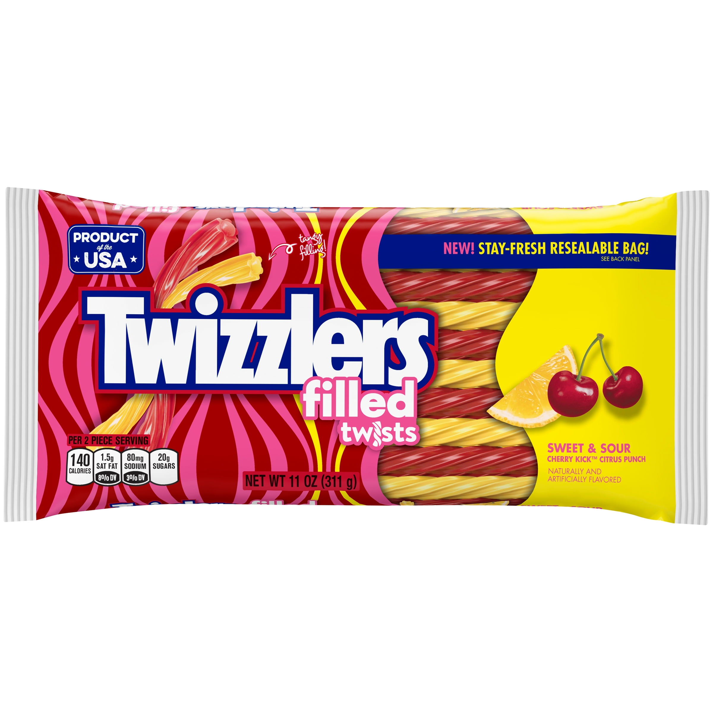 Twizzlers Sweet & Sour Cherry Kick Citrus Punch Candy, 11oz by Hershey