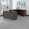 thumbnail image 2 of Pemberly Row Right Hand Bow U-Shaped Desk w/ Mobile File Cabinet - Hansen Cherry, 2 of 7