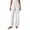 11# White, variant on Women's Crinkle Pants Elastic High Waist Straight Leg Lounge Trousers Lightweight Casual Beach Bottoms Wine S