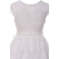thumbnail image 4 of Flower Girl Dress Curly V-Neck White Embroidery AllOver for Big Girl White 14 JKS.2066, 4 of 5