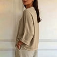 thumbnail image 6 of DIOAZUD Linen Cardigans for Women 3/4 Sleeve Button Down Cardigan Solid Color Lightweight Cover up for Vacation and Beach, 6 of 8