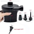thumbnail image 5 of Electric Air Pump for Inflatables, Quick Plug-in with 3 Nozzles for Air Mattress & Pool, 130W, 5 of 6