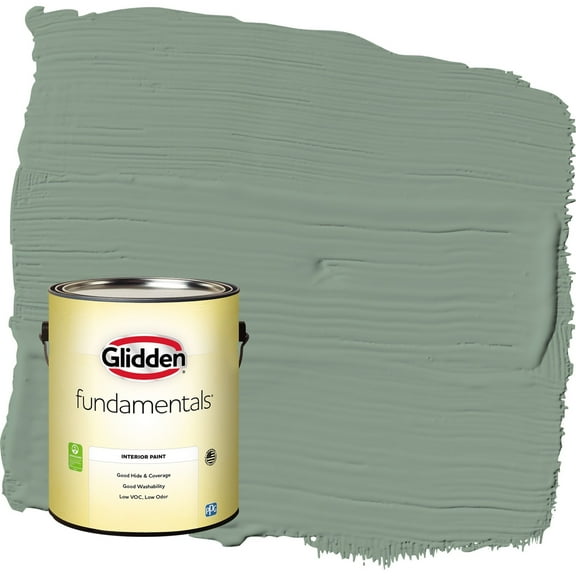 Glidden Fundamentals Birch Forest / Green Eggshell Interior Paint, 1 Gallon