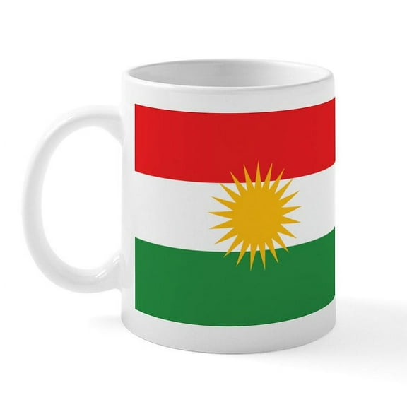 CafePress - Kurdish Flag Mug - 11 oz Ceramic Mug - Novelty Coffee Tea Cup