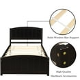 thumbnail image 3 of Hassch Twin Size Platform Bedframe Wooden Bed with Headboard, Footboard, Wood Slat Support, Mattress Foundation, Espresso, 3 of 9