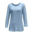 thumbnail image 4 of Soyumi Long Sleeve Shirts for Women tops, Tees & Blouses Sweatshirt Shirts T-Shirts Tunic tops Cozy Soft Oversized Workout Cute Trendy Gift for Her Lightweight Long Sleeve tops for Women, Light Blue, 4 of 4
