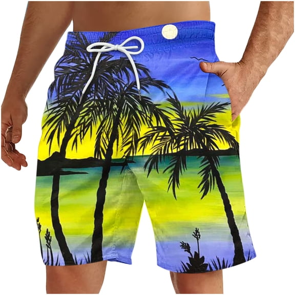 Aueoeo Mens Shorts, Mens Swim Trunks Quick Dry Swimwear Beach Board Shorts Drawstring Swimming Trunks for Men with Pockets