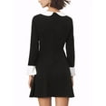 thumbnail image 3 of INSPIRE CHIC Junior's Peter Pan Collar Contrast Button Decor Long Sleeve Flare Dress, 3 of 5