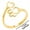 Gold, variant on Footprints Love Heart Simplicity Adjustable Cutting Stainless Steel Ring