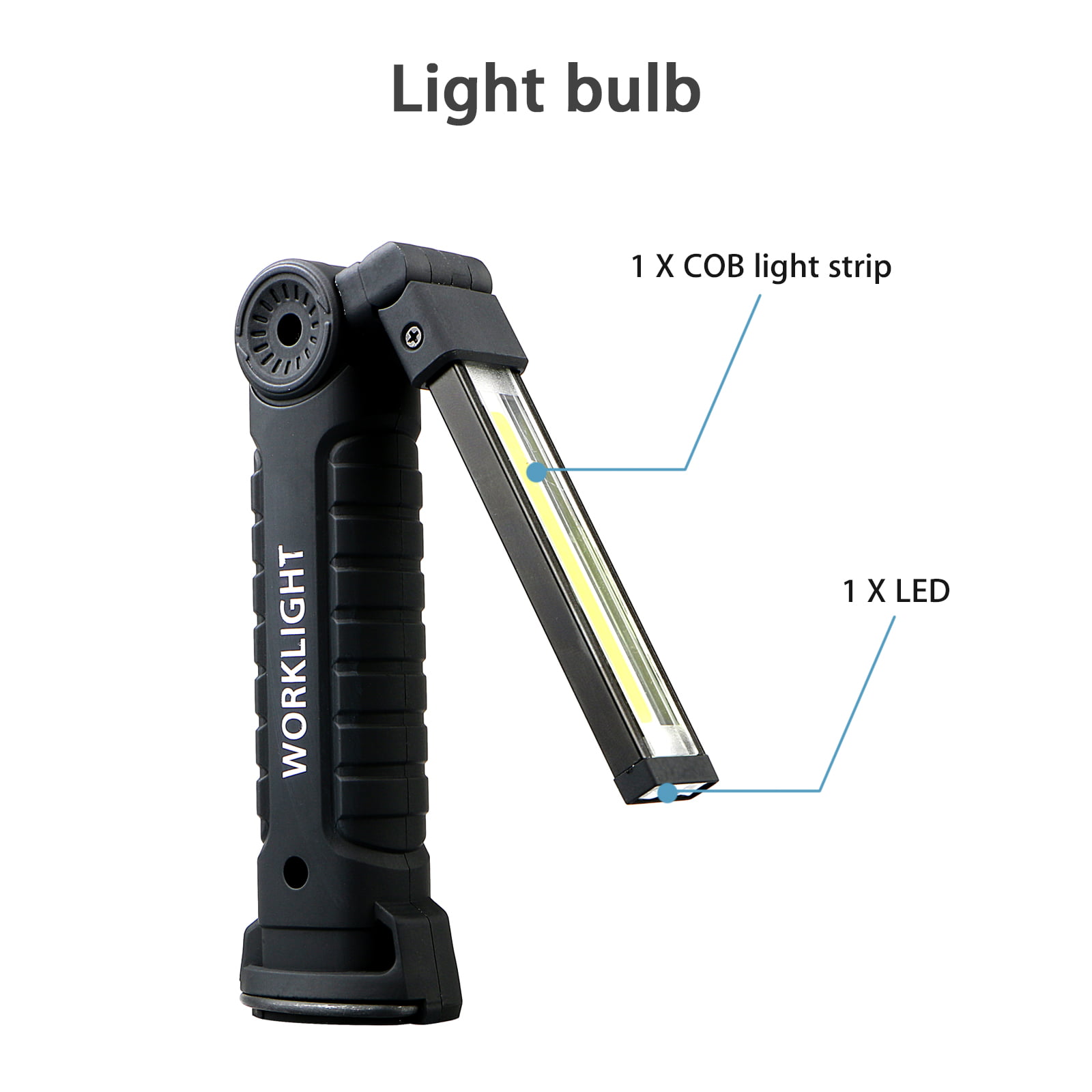 Workshop COB LED Inspection Lamp Torch Magnetic Work Light Portable Mini Flashlight with Magnetic Base and Hook for Home Emergency Use WOMAO USB Rechargeable Work Light 