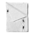 thumbnail image 2 of Spider Web Soft Flannel Fleece Blanket, Creepy Framework with Arachnid Venom Poison Trap Cartoon Style Monochrome Print, Cozy Plush for Indoor and Outdoor Use, 50" x 70", Black White, by Ambesonne, 2 of 5