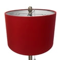 thumbnail image 3 of Royal Designs Brush Nickel Lamp with Crystal Ball Accents and Red Shallow Drum Hardback Lamp Shade, 3 of 7