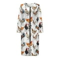 thumbnail image 3 of Yuyamidu Chicken Long Sleeve Zipper Bathrobe for Women After Shower Cock Crewneck Robes Dress Womens Lingerie Robes Sexy Long Dressing Gown Soft Nightgown Loungewear Size 2XL, 3 of 7