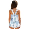 thumbnail image 2 of Tutolipy Blue Floral Pattern Girls Beach Swimsuit, Skirt Cross Shoulder Strap Design Girls One Piece Swimsuit with Skirt Bottom for Summer, Size 8-9 Years, 2 of 8
