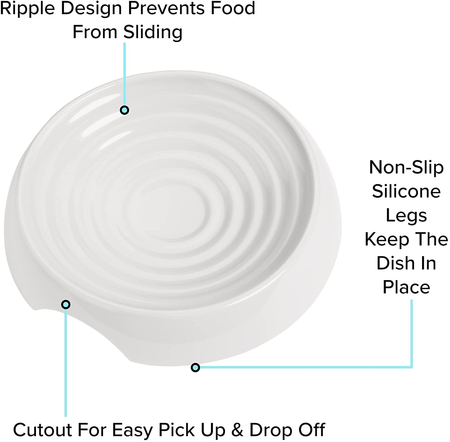 CatGuru Cat Bowls, Whisker Stress Free Cat Food Bowl, Reliefs Whisker Fatigue, Wide Cat Bowl, Non Slip Cat Food Bowls, Shallow Cat Dish, Cat Feeding & Watering Supplies (Marshmallow)
