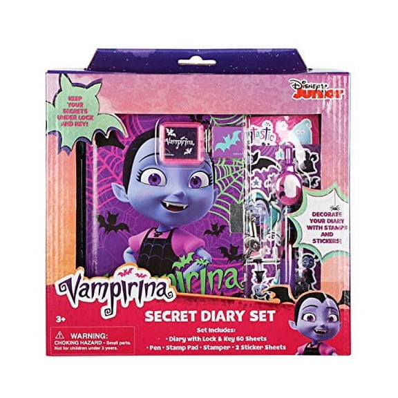 Innovative Disney Vampirina Teen Lockable Blank Diary & Journal, Multicolor, 8" x 10", 60 Pages