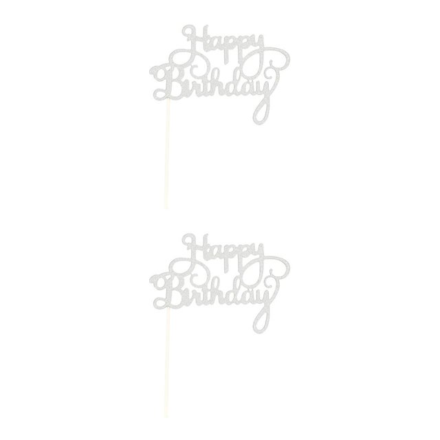 Moyic Acrílico letras de feliz cumpleaños y letrero novia y novio pastel Topper para decoraciones de celebración de fiesta de boda Plata 2piezas