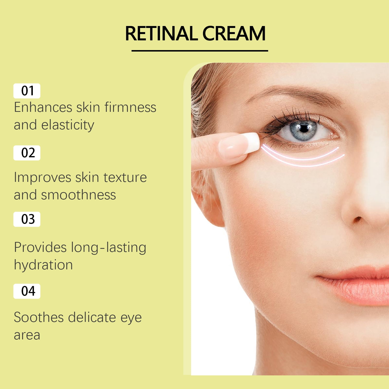 Alvantor Retinol Eye Cream for Dark Circles & Puffiness, Anti-Aging Tightening Booster, 0.53oz