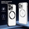 thumbnail image 5 of Magnetic Case for iPhone 14 Pro [Compatible with Magsafe] [Military Grade Drop Protection] Clear Slim Plated Case Shockproof Anti-Yellowing Phone Case 6.1"- Black, 5 of 12