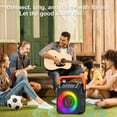 thumbnail image 4 of Aursear Karaoke Machine, Portable Bluetooth Karaoke Speaker with 2 Wireless Microphones, PA System for Adults Kids with LED Lights, Supports FM/AUX/USB/TF for Home Party, 4 of 7