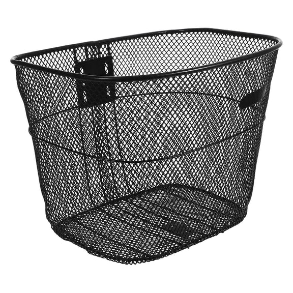 PTOOTP Large Capacity Front Bike Basket with Steel Frame, Easy Installation, Black, Fits Most and E-Bikes