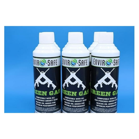 Green Gas for Airsoft BB, Pistol, Hand Gun, Rifle, 13.5 oz. Cans, 6 Pack 13.5 fl oz. Each