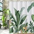 thumbnail image 3 of Shower Curtain,Green Leaf Shower Curtains for Bathroom,Green Palm Leaf Abstract Plant Botanical Shower Curtain Set,Waterproof Fabric Cloth Shower Curtains,Bathtub Curtain with Hooks72x72in, 3 of 6