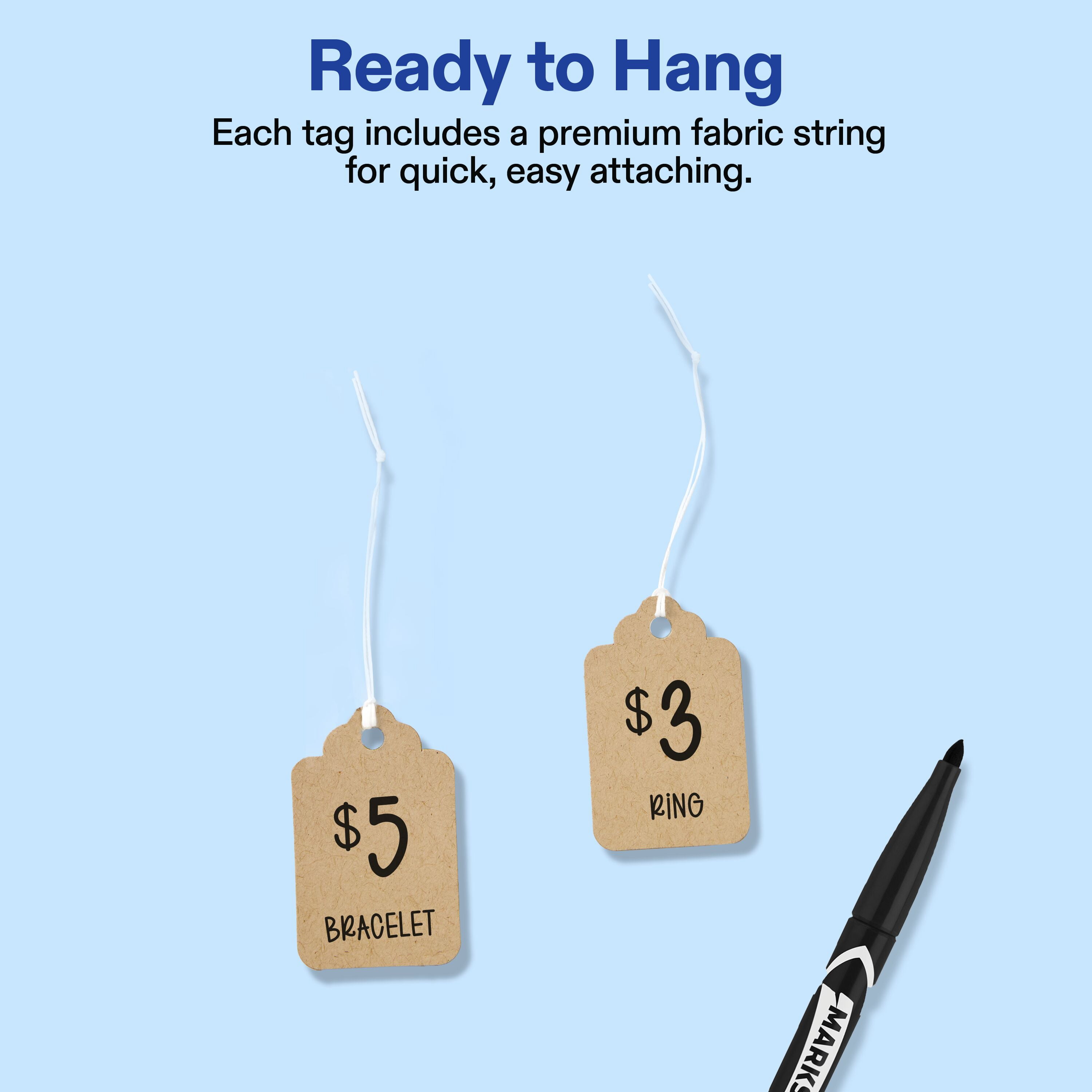 (2 pack) Avery String Tag Labels, 1-3/4" x 1-3/32", White, 100 Count