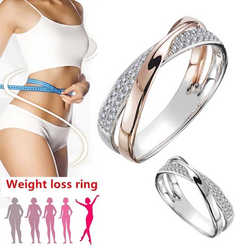 Weight Loss Crystal Rhinestone Ring Slimming Healthcare Ring Magnetic JewelryWH