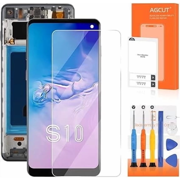 INCELL for Samsung Galaxy S10 Screen Replacement for Samsung S10 LCD Display SM-G973F G973U G973W LCD Digitizer Touch Assembly Repair Part with Frame (No Fingerprint)