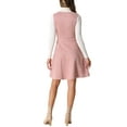 thumbnail image 3 of Vestido Pinafore INSPIRE CHIC sin mangas para mujer, vestido casual vintage de camiseta de ante sintético, color rosa M, 3 of 6