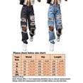thumbnail image 2 of Frontwalk Women Loose Ripped Jeans Distressed Destroyed Denim Pants Boyfriend Hip Hop Streetwear Washed Denim Jeans, 2 of 3