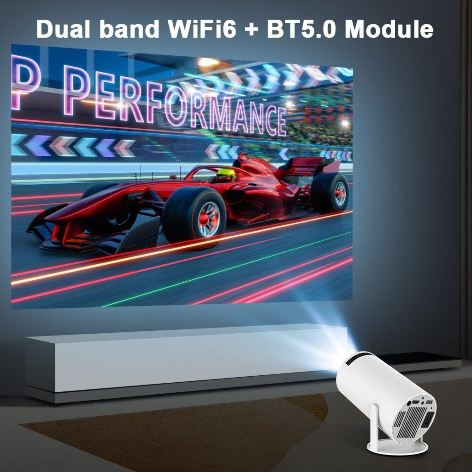 DEEPALS 1.37 1080p Multimedia Projector, White, HY300